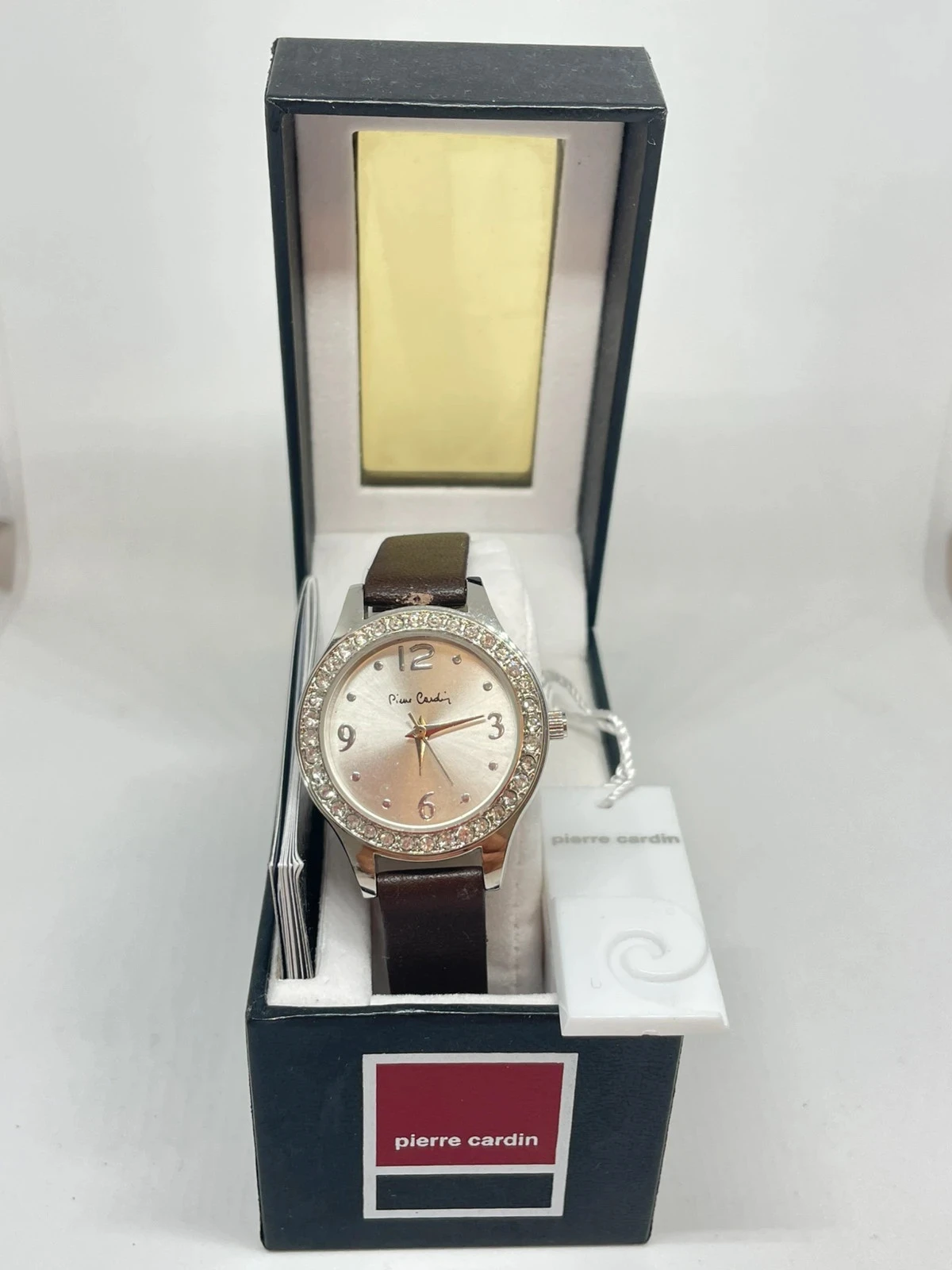 Pierre Cardin women's watch with crystals, original box and papers, excellent condition – photo 6
